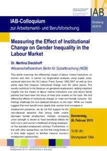 Measuring the Effect of Institutional Change on Gender Inequality in the