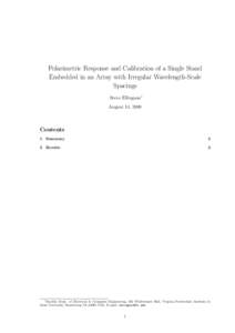 Polarimetric Response and Calibration of a Single Stand Embedded in an Array with Irregular Wavelength-Scale Spacings Steve Ellingson∗ August 14, 2008