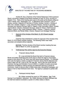 Finance / Andrew Saul / Thrift Savings Plan / Equinix / TSPTALK / Federal Retirement Thrift Investment Board / Financial economics / Investment