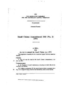 1991 THE LEGISLATIVE ASSEMBLY FOR THE AUSTRALIAN CAPITAL TERRITORY (As presented) (Attorney-General)