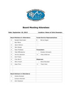 !  ! !! ! Board Meeting Attendees