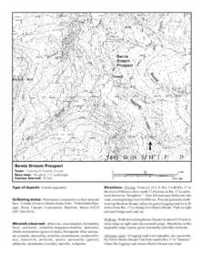Bemis Stream Prospect Town: Township D, Franklin County Base map: Houghton 7.5’ quadrangle Contour interval: 20 feet  Type of deposit: Granite pegmatite.