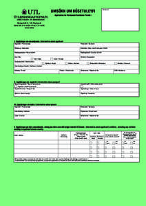 UMSÓKN UM BÚSETULEYFI  Móttekið Application for Permanent Residence Permit /