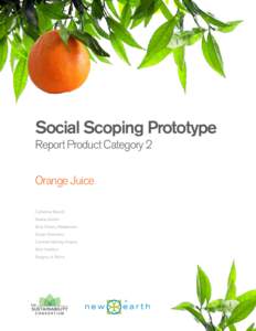 Social Scoping Prototype Report Product Category 2 Orange Juice Catherine Benoît Deana Aulisio Gina Vickery Niederman