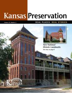 Kansas Preservation Volume 33, Number 2 REAL PLACES. REAL STORIES.  New National