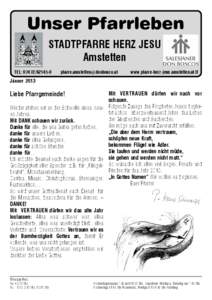 Unser Pfarrleben STADTPFARRE HERZ JESU Amstetten TEL: [removed]removed]