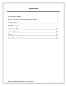 Table of Contents  Annual General Meeting ............................................................................................................................. 2 Minutes of the Annual General Meeting, May 9, 2007