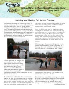 Kemp’s Point A newsletter of the Kemp Natur al Resour ces Station