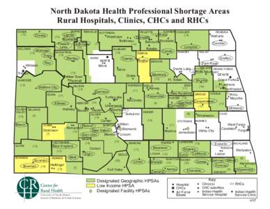 North Dakota Health Professional Shortage Areas Rural Hospitals, Clinics, CHCs and RHCs BURKE DIVIDE (12)