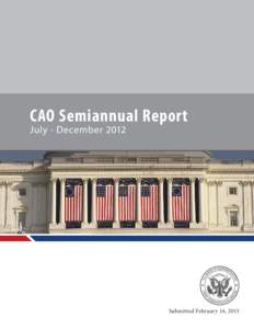 CAO Semiannual Report July - December 2012 Submitted February 14, 2013  table of contents