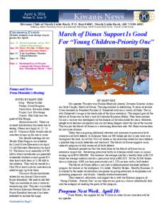 April 4, 2014  Volume 11, Issue 23 Kiwanis News