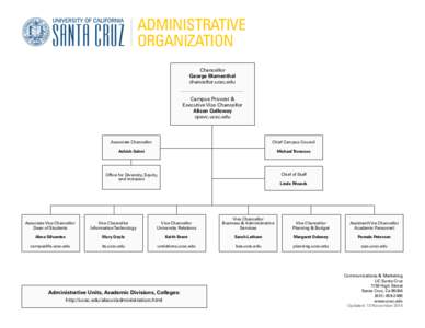 ADMINISTRATIVE ORGANIZATION Chancellor George Blumenthal chancellor.ucsc.edu