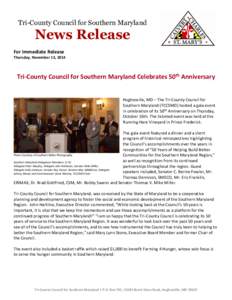 Tri-County Council for Southern Maryland  News Release For Immediate Release Thursday, November 13, 2014