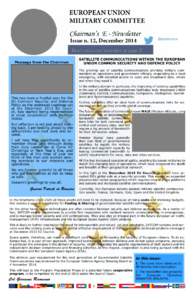 EUROPEAN UNION MILITARY COMMITTEE Chairman’s E - Newsletter  Issue n. 12, December 2014