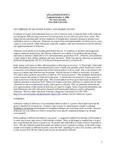 AFLATOXINS IN IOWA Updated October 1, 2005 Dr. Gary Osweiler Iowa State University  OCCURRENCE OF AFLATOXIN IN IOWA AND NEARBY STATES