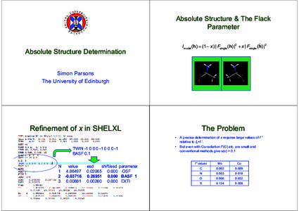 Absolute Structure & The Flack Parameter _ Absolute Structure Determination