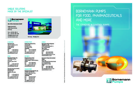 UNIQUE SOLUTIONS MADE BY THE SPECIALIST BORNEMANN PUMPS FOR FOOD, PHARMACEUTICALS AND MORE