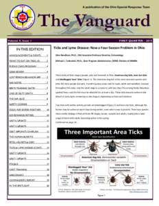 A publication of the Ohio Special Response Team  The Vanguard FIRST QUARTERVolume 4, Issue 1