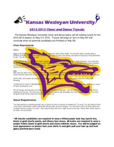 Trampolining / Olympic sports / Dance / Dance squad / Flip / Tumbling / Twist / Kansas Wesleyan University / Gymnastics / Sports / Individual sports / Cheerleading