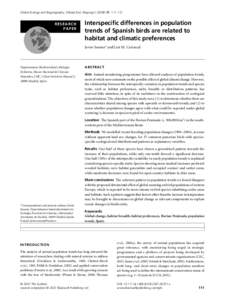 Interspecific differences in population trends of Spanish birds are related to habitat and climatic preferences