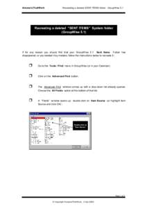 AnswersThatWork  Recreating a deleted SENT ITEMS folder - GroupWise 5.1 Recreating a deleted “SENT ITEMS” System folder (GroupWise 5.1)