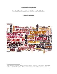 Procurement Policy Review Feedback from Consultations with External Stakeholders Executive Summary1 1