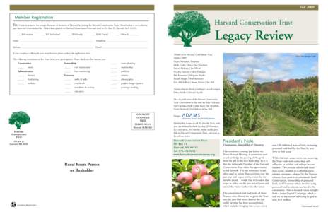 Fall[removed]Member Registration Harvard Conservation Trust