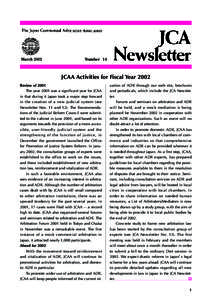 MarchNumber 14 JCAA Activities for Fiscal Year 2002 Review of 2001