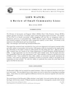 Microsoft Word - Lien Watch May Jun 2009 Final.doc