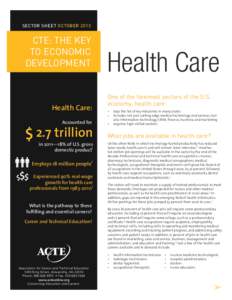 SECTOR SHEET OCTOBER[removed]CTE: THE KEY TO ECONOMIC DEVELOPMENT