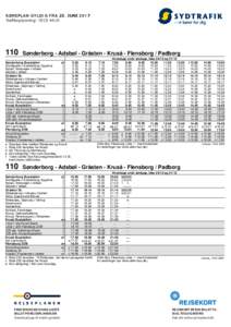 KØREPLAN GYLDIG FRA 25. JUNI 2017 Trafikoplysning: Sønderborg - Adsbøl - Gråsten - Kruså - Flensborg / Padborg