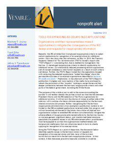 nonprofit alert September 2013