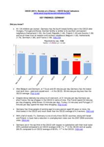 OECD (2011), Society at a Glance – OECD Social Indicators www.oecd.org/els/social/indicators/SAG KEY FINDINGS: GERMANY Did you know? 