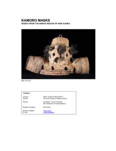 KAMORO MASKS MASKS FROM THE MIMIKA REGION OF NEW GUINEA RMV[removed]Colophon