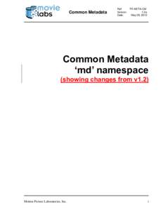 Common Metadata  Ref: TR-META-CM Version: 1.2a