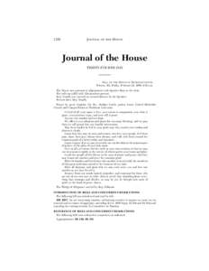 1320  JOURNAL OF THE HOUSE Journal of the House THIRTY-FOURTH DAY