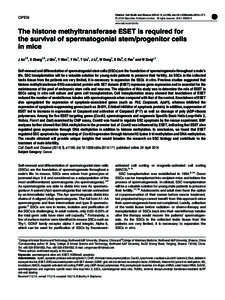 The histone methyltransferase ESET is required for the survival of spermatogonial stem&sol;progenitor cells in mice