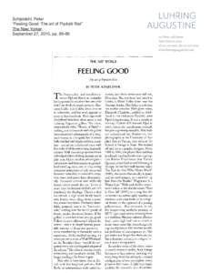 Schjeldahl, Peter “Feeling Good: The art of Pipilotti Rist” The New Yorker. September 27, 2010, pp  “Feeling Good: The art of Pipilotti Rist”