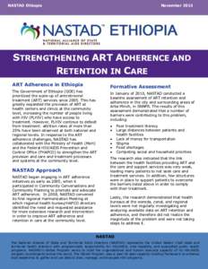 NASTAD Ethiopia  November 2013 STRENGTHENING ART ADHERENCE AND RETENTION IN CARE