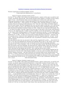 Southern Campaign American Revolution Pension Statements Pension Application of William English: W7970 Transcribed and annotated by C. Leon Harris State of Virginia, Franklin County to Witt On this 13 th day of May 1845,