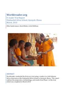 WR E-Reader Trial Report Ghana