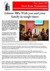Peter Skinner MEP  News from Westminster 9 March[removed]Labour MPs: With you and your