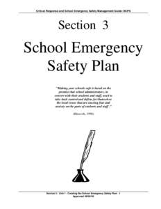 Critical Response and School Emergency Safety Management Guide- BCPS  Section 3 School Emergency Safety Plan