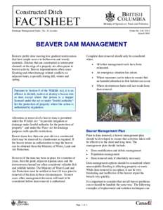 Constructed Ditch Drainage Management Guide - No. 16 in series Order No[removed]March 2005