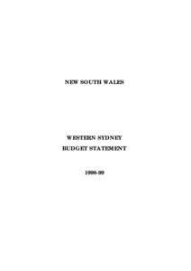 NEW SOUTH WALES  WESTERN SYDNEY BUDGET STATEMENT[removed]