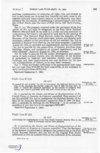 75 S T A T . ]  PUBLIC LAW[removed]SEPT. 13, 1961 purchase, condemnation, or otherwise, all right, title, and interest in and to such lands, not to exceed four hundred and sixty acres in all,