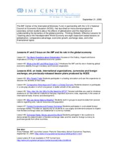 Thinking Globally: Effective Lessons for Teaching About the Interdependent World Economy -- Lesson 4: Comparative Advantage and Trade in a Global Economy. August 15, 2005