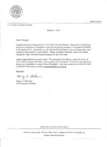 Federal Programs Dr. John D. Barge, State School Superintendent March 21, 2014  Dear Principal: