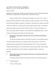 Options Clearing Corporation / Securities / Financial markets / Commodity Futures Trading Commission / Futures contract / Derivative / Clearing / Futures exchanges / OneChicago /  LLC / Financial economics / Financial system / Finance