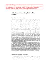 Submitted to Springer for publication in book: McKenzie, Donald; Miller, Carol; Falk, Donald A[removed]The landscape ecology of fire. Doerdrecht, The Netherlands; London, United Kingdom; Heidelberg, Germany; New York, USA